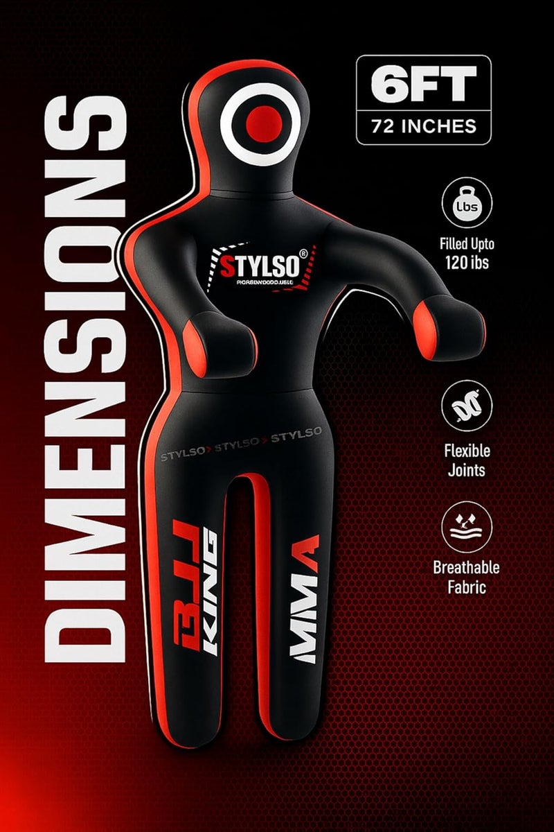 Stylso Un-Filled Grappling Dummy Wrestling Dummy Jiu Jitsu Dummy for BJJ MMA Judo Karate Training Adult Kids and Youth Practice Tackling Dummies - Image 5
